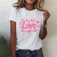 thumbnail image 2 of Jsaierl Women's Valentines Day Shirts Sweet Love Heart Graphic Tees Work Short Sleeve Blouse Round Neck Tunic T-shirt Tops Womens Fashion, 2 of 6
