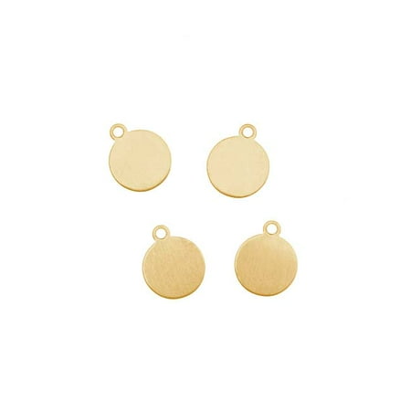 - Solid Brass Round Charm Stamping Blanks - 9mm Diameter 24 Gauge (4)
