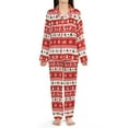 thumbnail image 2 of Lotusprinthandmade Christmas Print All-over Print Satin Pajamas Set (No Pocket) (XL), christmas pajamas women, holiday satin sleepwear, 2 of 7