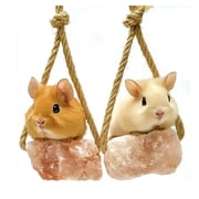 3 Count Himalayan Small Pets Salt Lick - Rabbit Toys Bunny Treats - Natural Small Animal Mineral Salt Chew Toys with Rope, Small Pet Chew Treat Supplies for Guinea Pig Rabbits Bunny Ferrets