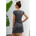 thumbnail image 4 of Solid Twist Knot Front Short Sleeve Tee Fit Dress, 4 of 8