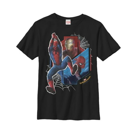 Boy's Marvel Spider-Man: Homecoming Web Scene Graphic Tee Black Small
