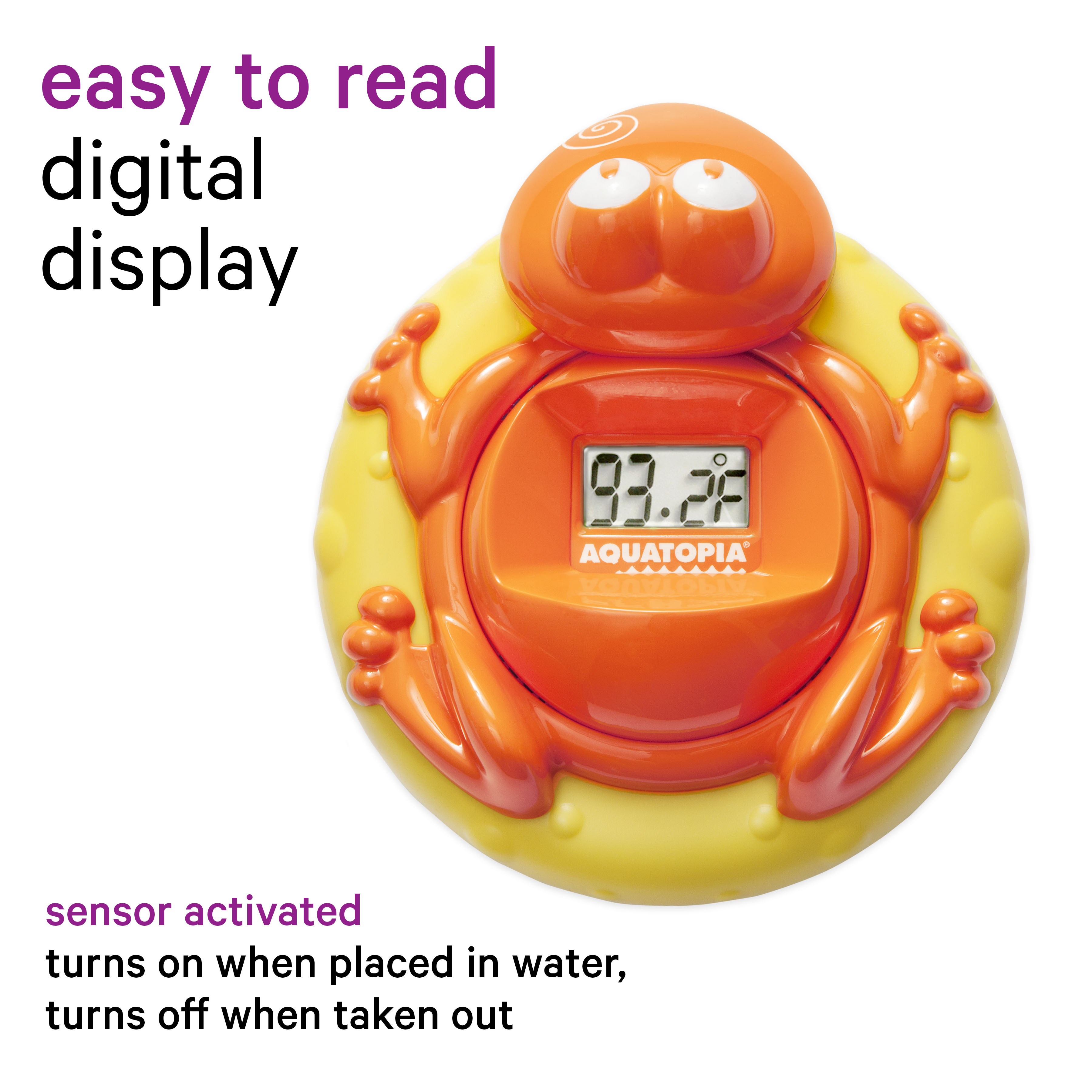 Aquatopia Bath Thermometer, Digital Audible Alarm, Orange - image 2 of 6