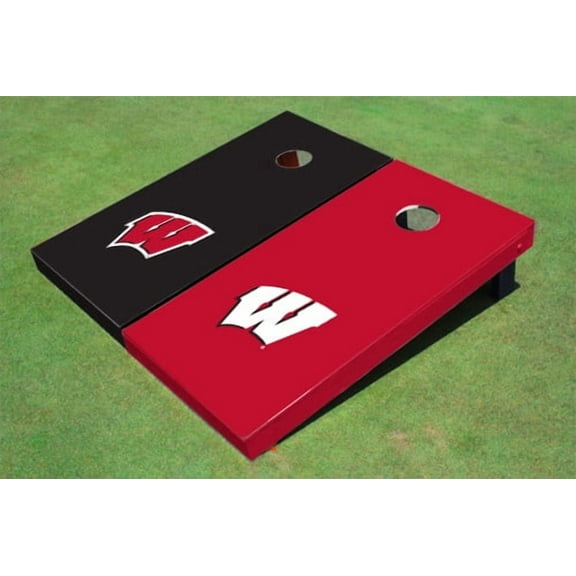 University of Wisconsin Alternating Solid Cornhole Boards