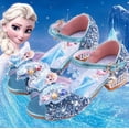 thumbnail image 1 of Sandalias de Disney para niñas, zapatos de princesa Elsa Frozen 2, zapatos de cristal para niñas pequeñas, zapatos de tacón alto para niños, zapatos de princesa para pasarela, 34 plantillas de 21,6 CM Gao Jinjia LED, 1 of 2