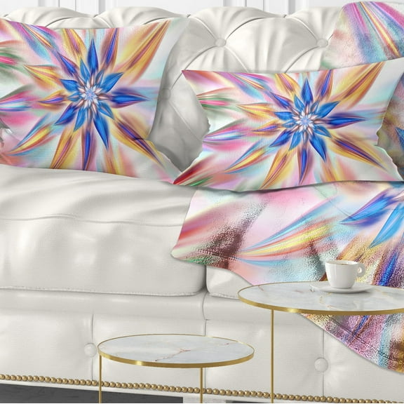 Designart Exotic Dance of Multi Color Petals - Floral Throw Pillow - 12x20