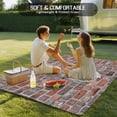 thumbnail image 4 of Red Brick Wall Outdoor Rug for Patio/Deck/Porch, Non-Slip Large Area Rug 5 x 7 Ft, Vintage Farmhouse Stone Rocks Geometric Print Indoor Outdoor Rugs Washable Area Rugs, Camping Rug Carpet Runner, 4 of 8