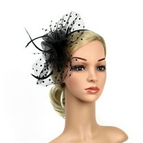 GZWYHT Headbands for Women,Hair Accessories Flower Cocktail Tea Party Headwear Feather Fascinators Top Hat for Women Hair Bands,Hair Ties,Workout Headbands Black