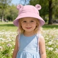 thumbnail image 2 of HAOTAGS Baby Bucket Hat, Cotton Sun Hat for Toddler Girls Fisherman Cap with Bowknot Adjustable Chin Strap Breathable Summer UV Protection Pink Size 2T, 2 of 9