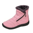 thumbnail image 3 of CAICJ98 Womans Winter Boots Warm Lined Waterproof Ankle Booties Anti-Slip Snow Boots Women (Pink,Size 6), 3 of 9