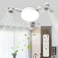 thumbnail image 4 of BotaniNest 18''Ceiling Fan Portable Ceiling Fans With Lights 3 Color Dimmable 3 Fan Speeds Plug In Hanging Ceiling Fan For Bedroom Tent Indoor.White, 4 of 6