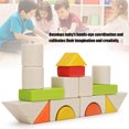 thumbnail image 4 of Bloques De Madera, Bloques De Construcción Educativos Para Edades Tempranas, Juguete Suave Sin Rebabas Para El Aprendizaje Temprano Para Mejorar La Comunicación Familiar ANGGREK Building Block Toy, 4 of 8