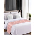 thumbnail image 4 of Xipuska Red Coral Coastal Bed Runners for Cal King Size Bed, Decorative Bed Throws for Foot of Bed, Summer Beach Nautical Ocean Sea Bed Runner Sofa Throw Bedding Scarf Protector Slipcover for Bedroom, 4 of 6