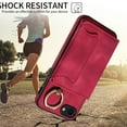 thumbnail image 7 of Dteck Case for iPhone 8 / iPhone 7 / iPhone SE 2022 & 2020, Retro PU Leather Wallet Case with Rotating Ring Kickstand, Slim Back Protective Cover Case 4.7 Inch,Red, 7 of 7