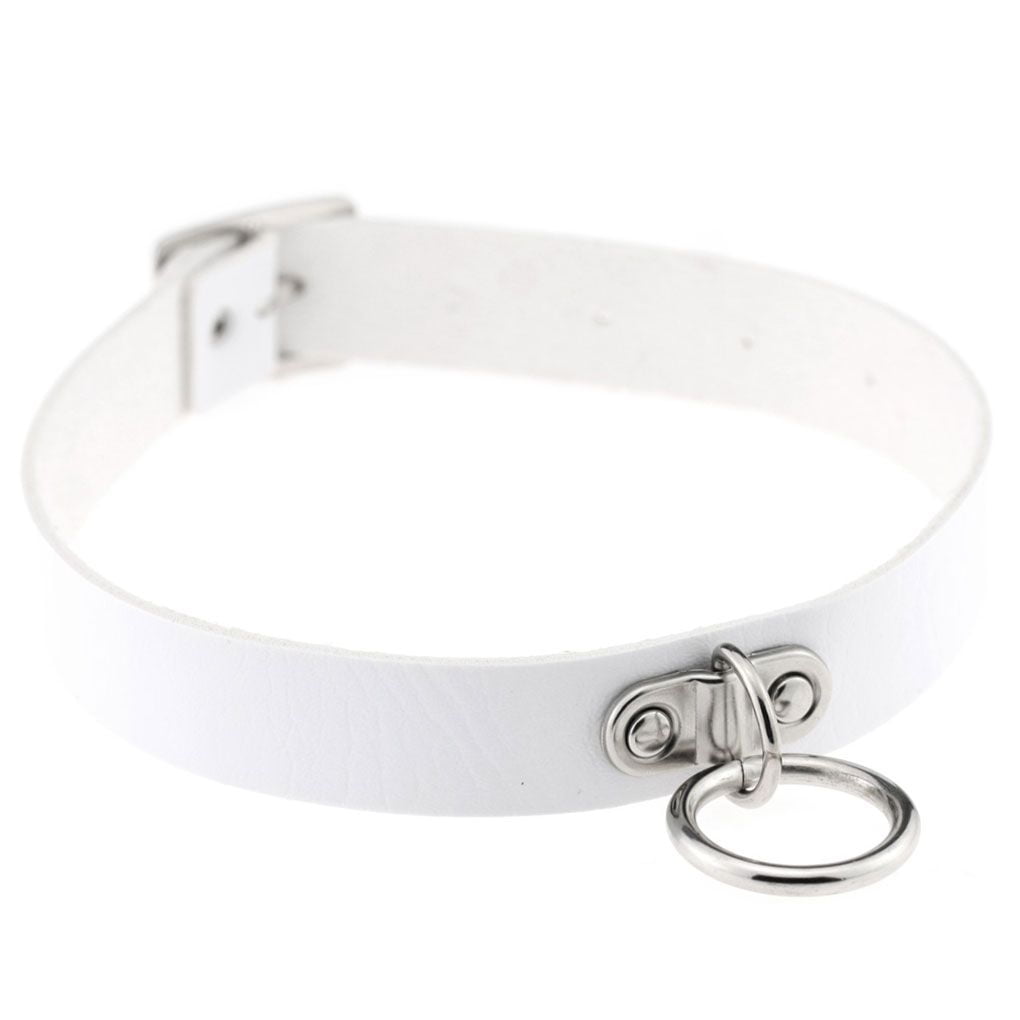 50pcs Women Girls Gothic O Ring Collar Punk Pu Leather Choker Necklace Short Necklace Jewelry Neck Harness Walmart Com