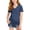 Blue, variant on Girls' V-Neck T-Shirt, Solid Color Short Sleeve Cotton Linen Casual Top, Simple and Comfortable for Daily Outfits, Playdates, and Relaxed Summer Wear, Offering a Cool and Easy Style - Sky Blue