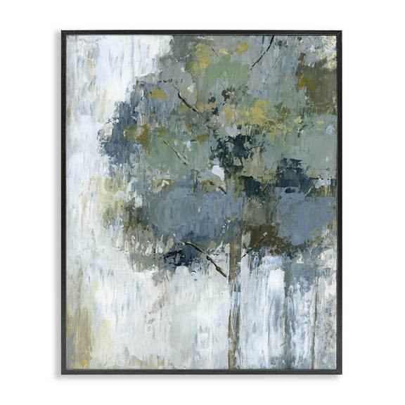 Stupell Industries Distressed Lone Tree Plants & Flowers Painting Black Framed Art Print Wall Art, 11 x 14