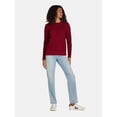 thumbnail image 3 of Time and Tru Women's and Women's Plus Waffle Stitch Sweater with Long Sleeves, Midweight, Sizes XS-4X, 3 of 5