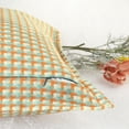 thumbnail image 4 of Unique Bargains 2 Pcs Plaid Pillow Covers Square Cushion Covers Decorative Pillow Cases Orange Grid 20" x 20", 4 of 6