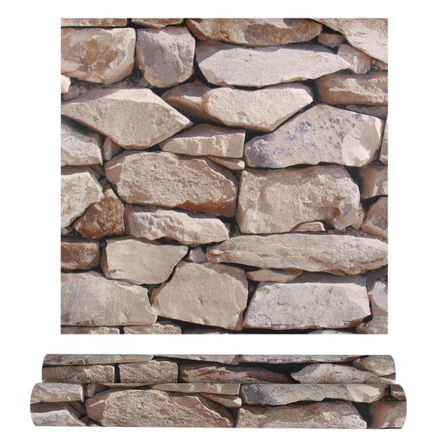 Matsuzay Papel Pintado 3D Piedra Pizarra Piedra Rústica Efecto Ladrillo PVC Revestimiento De Paredes Decoración Decoración del hogar Numero 3 Matsuzay HA025993-03