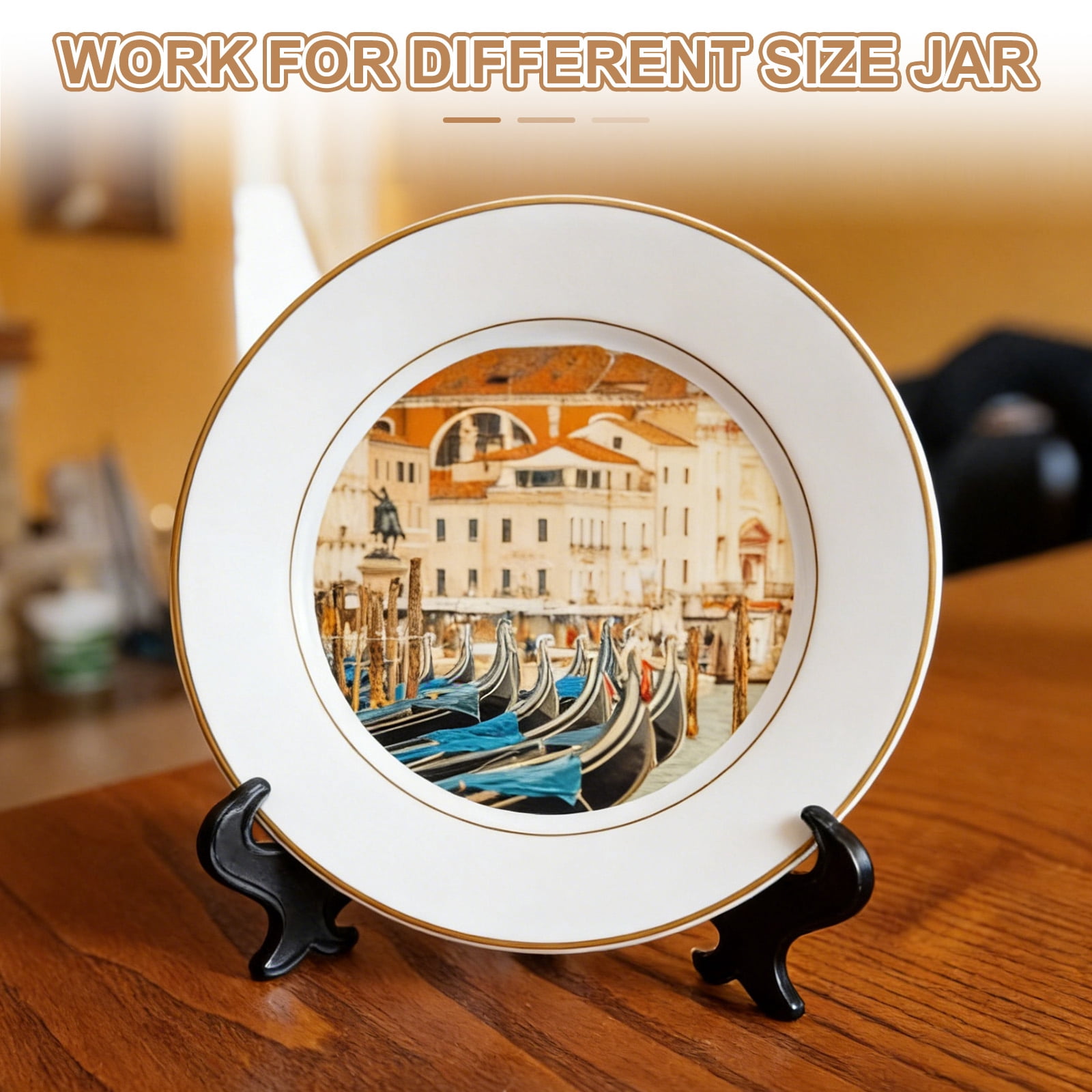 4 Pcs Acrylic Easels Plate Stands, 7.87 Inch Folding Plate Display Stands Holder Easels Plate Holders for Display Frames Decorative Picture Frame Magazine, Black