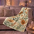 thumbnail image 6 of Printed Flannel Throw Blanket with Rust Autumn Wildflowers Off-White Background, 6 of 9