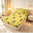 thumbnail image 2 of Erosebridal Cute Bee Zipper Twin Comforter Sets with Fitted Sheet and 2 Pillowcases,Cartoon Wildlife Theme Zipper Bedding Set,Yellow Black,4pcs, 2 of 8