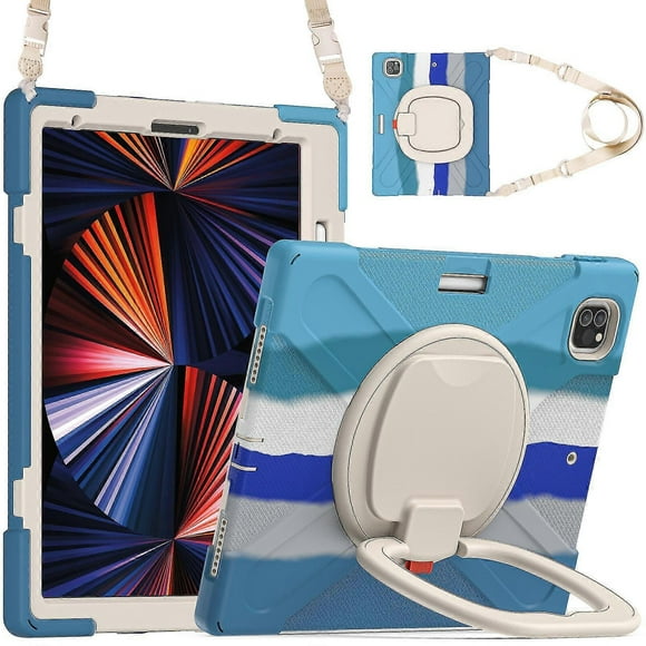 Adjustable Ring Stand Case For Ipad 9.7 Inch 2018 With Shoulder Strap Big Adjustable Ring Stand, Shock Protection Cover