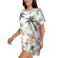 thumbnail image 2 of Kdxio Vintage Palm Trees Print Pajamas Sets for Women Short-Sleeved Pjs with Lounge Shorts Two Piece Sleepwear S-4XL, 2 of 8