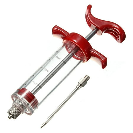 

RUNWIN Plastic Meat Injector Kit for Smoker Ideal for Injecting Marinade into BBQ Grill Meat Brisket Red Color Z93