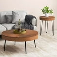 thumbnail image 3 of Harmijoy Farmhouse Round CoffeeTable Set of 2 End Table Natural Finish for Living Room, 3 of 8