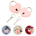 thumbnail image 2 of 2Pcs Small Heart Padlock Small Lock with Key for Jewelry Box Storage Box Diary Book, 2 of 8