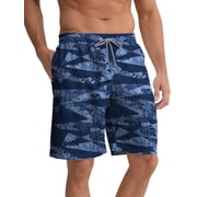 APTRO Mens Swim Trunks 9'' Mesh Liner Quick Dry Swim Shorts Board Shorts Summer Beach Shorts Navy01 MK305 M