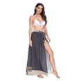 thumbnail image 2 of FORMRS Womens Long Sarong Beach Wrap Semi-Sheer Bikini Skirt Bathing Swimsuit Cover Up, Sitting on The Moon, 2 of 7