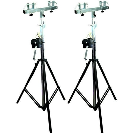 (2) MR TRUSS ST200 & SBC250 Crank Light Stand Pro Lighting 10 Foot Crank Light Stand & Square Truss T-Bar