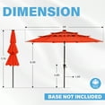 thumbnail image 7 of WISHEAD 9FT 3Tiers Solar Led Patio Umbrella, Sturdy Outdoor Market Umbrella for Deck, Pool, Garden w/Tilt, Crank, 32 LED Lights, Orange Red, 7 of 7