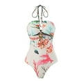 thumbnail image 3 of qolati Bikini Sets for Women 2024 One-Piece Floral Bathing Suit with Boho Cover up Wrap Skirt Two Piece Tummy Control Monokini Swimwear Beach Outfit, 3 of 6