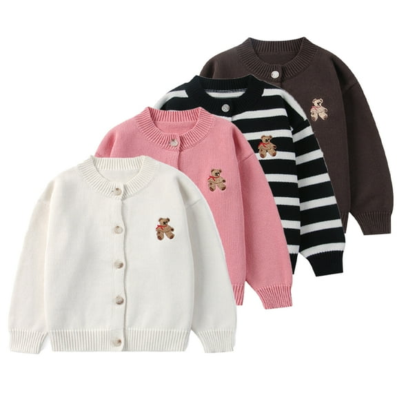 Esaierr Kids Baby Boys Girls Knitted Cardigan Sweaters Coat Spring Fall Knit Jacket Little Boys Girls Casual Lightweight Long Sleeve Cardigan,Size 18M-7T