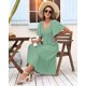 thumbnail image 5 of Vestido de verano AUSELILY con cuello en V, manga corta, cintura imperial, 5 of 6