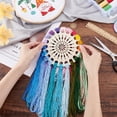 thumbnail image 3 of 2pcs Wooden Embroidery Floss Organizer Cross Stitch Thread Holder 20 Positions Round Flower Thread Organizer Thread Sorter Cross Stitch for Craft DIY Sewing Supplies 5.5inch, 3 of 5