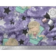 thumbnail image 3 of Soimoi Crepe Silk Fabric Star,Cloud & Sleepy Girl Printed Craft Fabric by The Yard 42 Inch Wide, 3 of 3