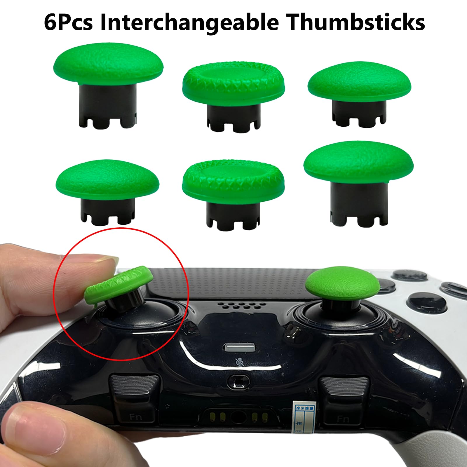 10-in-1 Metal Thumbsticks Replacement for PS5 Dualsense Edge Controller,4 Metallic Back Paddles Triggers Buttons Repair Parts for PS5 Edge Controller with 6 Analog Joysticks(Black)