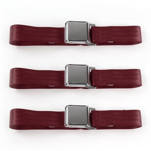 Triumph TR2&44; 3 1953-1961 Avion 2 Point Bordeaux Lap Bench Ceinture Kit - 3 Ceintures