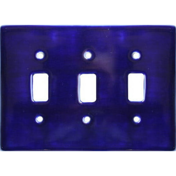 Blue Talavera Triple Switch Plate