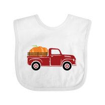 Inktastic Thanksgiving Red Truck Hauling a Giant Pumpkin Boys or Girls Baby Bib