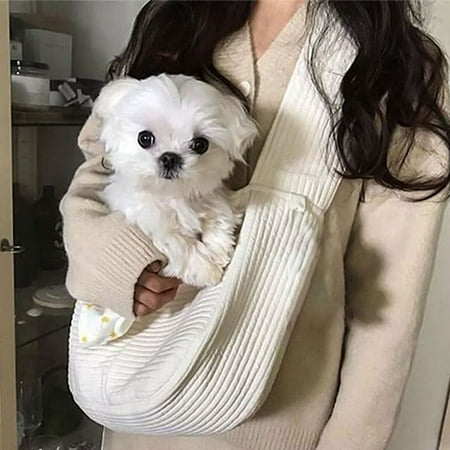 SPRING PARK Pet Carrier  Hand Free Sling Adjustable Canvas Tote Bag Breathable Diagonal Bag Front Pocket Safety Belt Carrying Small Dog Cat Puppy Washable