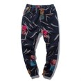 thumbnail image 5 of Pantalones Harlan de tejido grueso para otoño e invierno, pantalones con flores, pantalones de talla grande (talla asiática M-5XL), 5 of 5