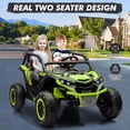 thumbnail image 1 of OUYAWEI 2 Seater Ride on Electric Car, 24V Ride on Toys with Remote Control, 4 Wheelers, Bluetooth Music, LED Light, 3 Speeds, Electric Car for Boy Girls 3-8,Green, 1 of 6