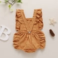 thumbnail image 3 of Infant Baby Girl First Birthday Outfit Ruffle Sleeve One Letter Backless Romper, 3 of 3
