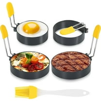 Egg Rings for Frying Eggs, 3", 4" NonStick Egg Cooker Ring Molds, Stainless Steel Crumpet Ring Mold for English Muffins Pancake Breakfast Sandwich Burger Cooking Griddle